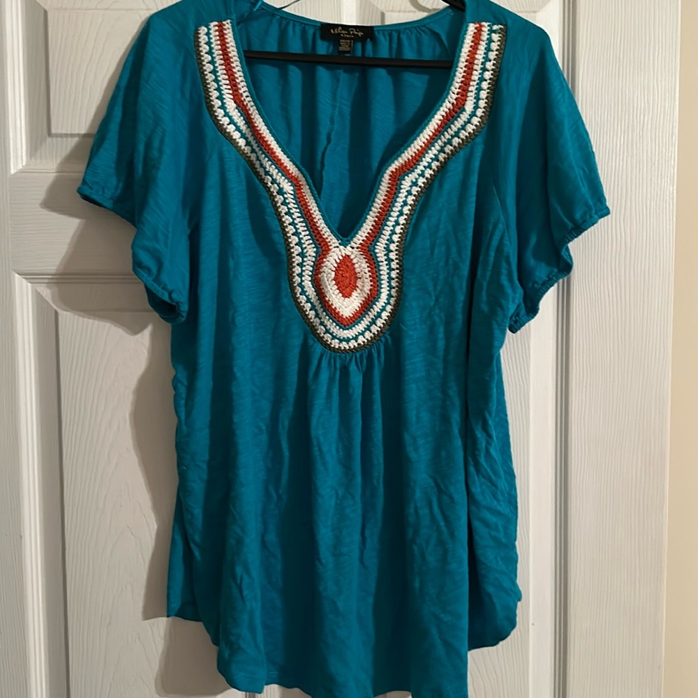 Melissa Paige Crochet Knit Top Size 2x barely worn